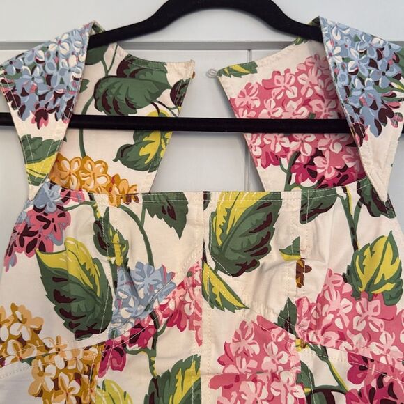 By Anthropologie Slim Square-Neck Sheath Midi Dress Hydrangea Print size 2 - Picture 8 of 8